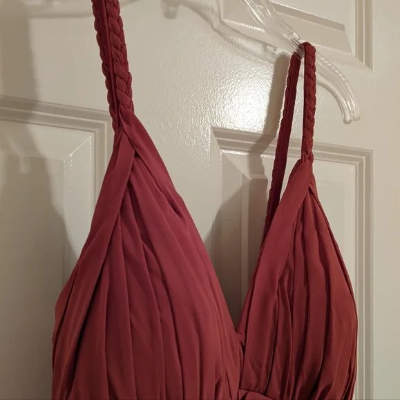 Azazie terra cotta long formal dress - Picture 2 of 13